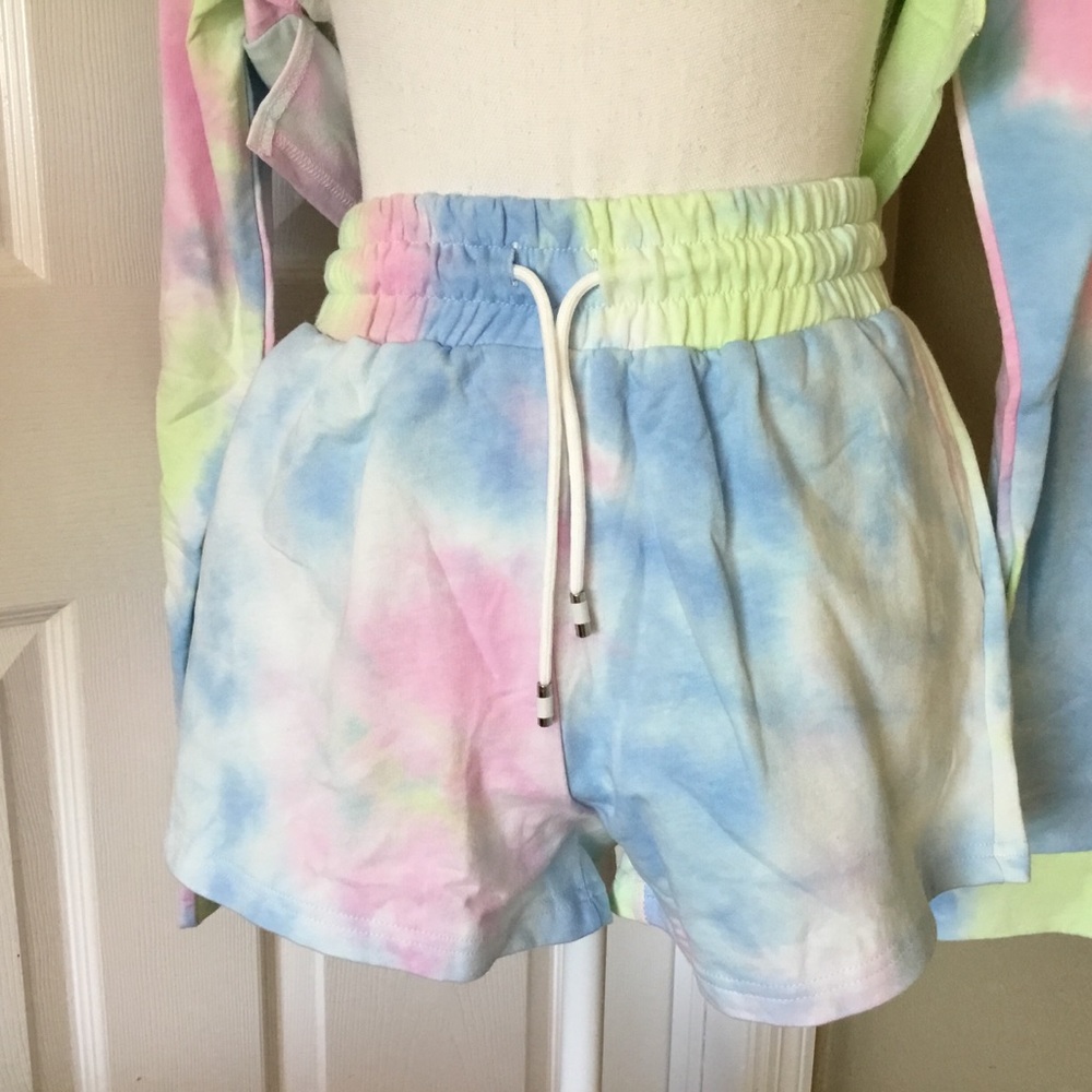 Blue/Pink Tie Dye Hooded Set - Picture 8 of 8